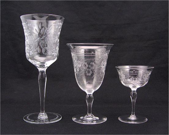 Appraisal: WEBB CORBETT INTAGLIO ETCHED CRYSTAL STEMWARE CA - piece suite