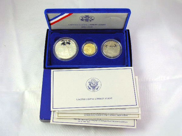 Appraisal: Liberty Coins three coin proof set with includes oz gold