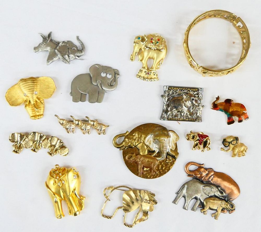 Appraisal: LOT OF PIECES OF COSTUME ELEPHANT JEWELRY Some pieces known