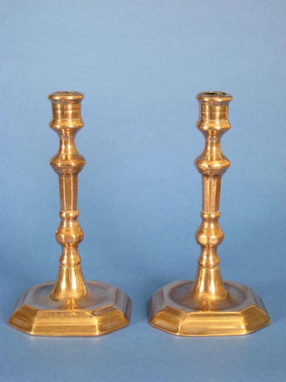 Appraisal: Pair of late th early th Century bell metal Candlesticks