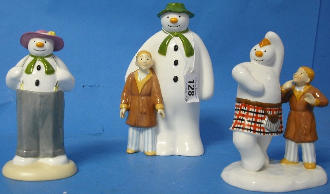 Appraisal: Coalport Snowman Figures Dressing Up Highland Fling and Snowman and