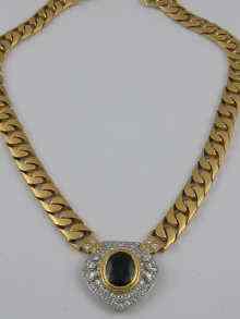 Appraisal: A flat link yellow metal tests carat gold necklace with