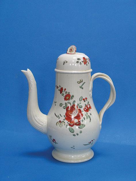 Appraisal: A LEEDS CREAMWARE COFFEE POT th century of baluster shape