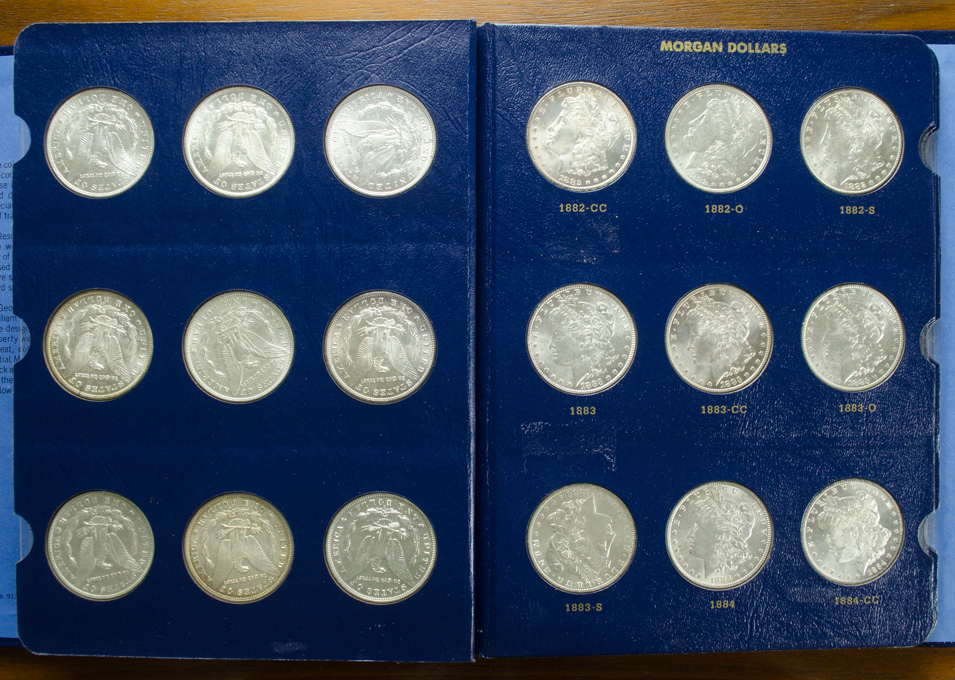 Appraisal: U S SILVER MORGAN DOLLAR ALBUM a nearly complete album