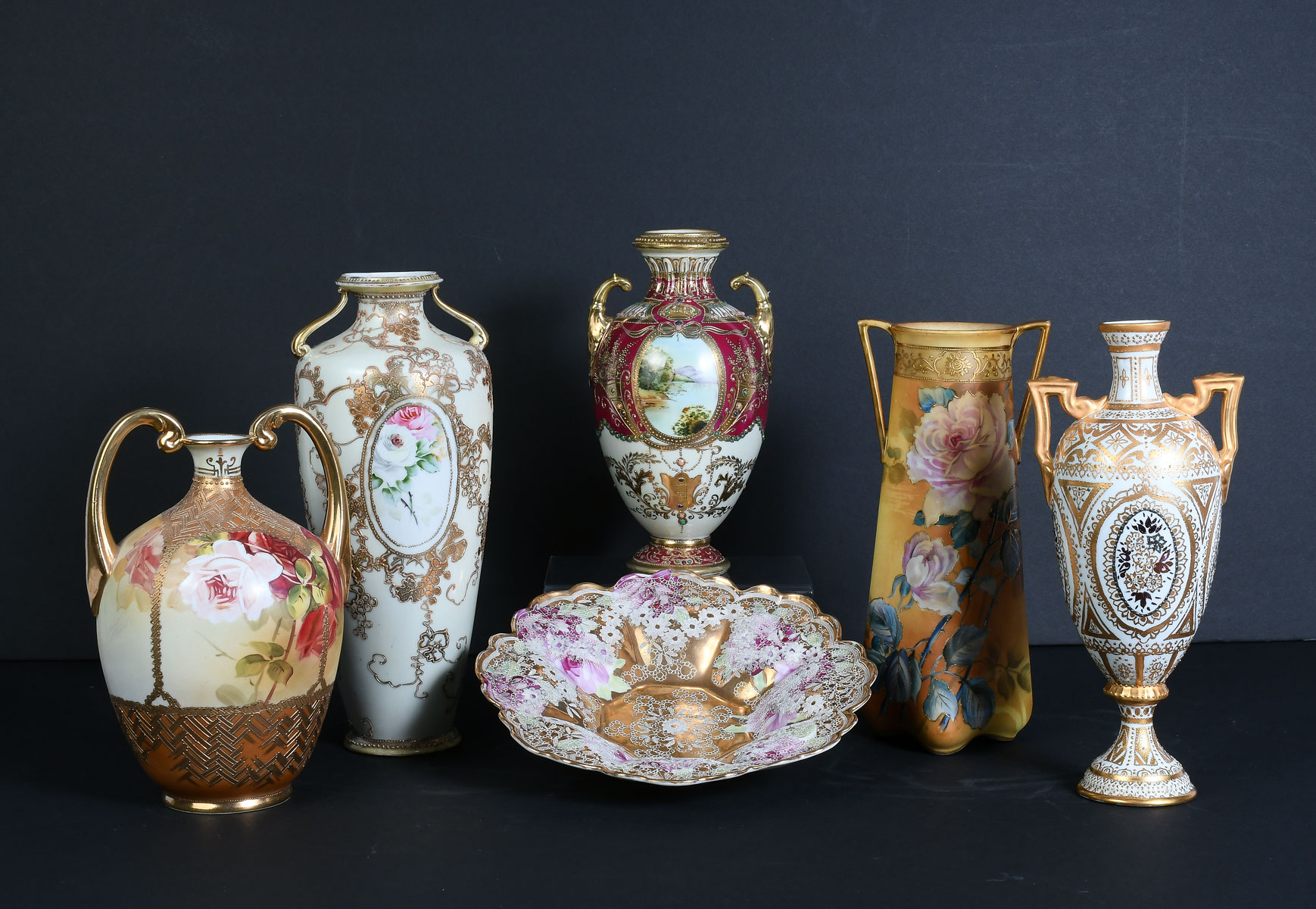 Appraisal: SELECTION OF NIPPON FLORAL PATTERN PIECES Selection of various Nippon