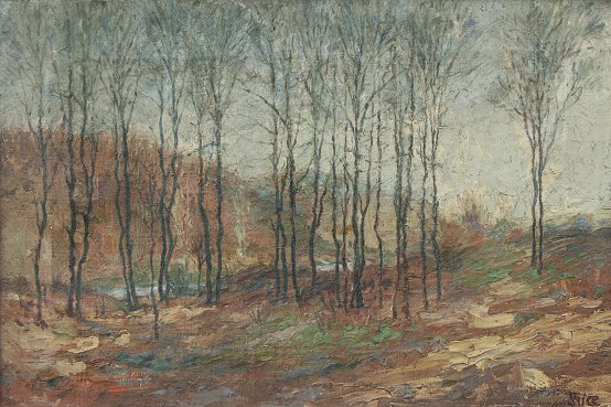 Appraisal: BARBIZON LANDSCAPE OF STREAM SIGNED LUCE '' x '' gilded