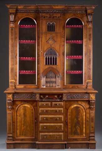 Appraisal: Unusual English th c Secretary Bookcase Dated Trinity Church Kendal