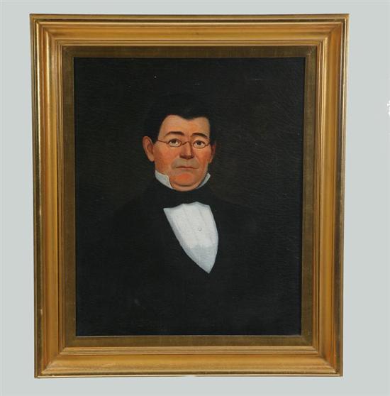 Appraisal: OIL ON CANVAS Half length portrait of a dapper looking