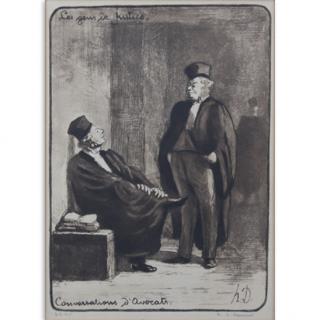 Appraisal: Honor Daumier French - Lithograph Conversation d'Avocats Signed and numbered