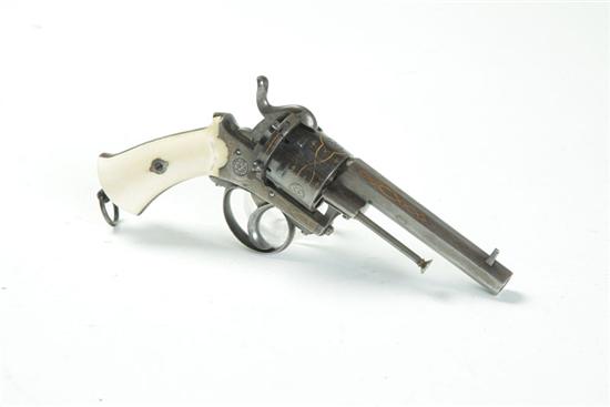 Appraisal: PINFIRE REVOLVER Lefaucheux-style mm six-shot pinfire '' octagonal barrel with