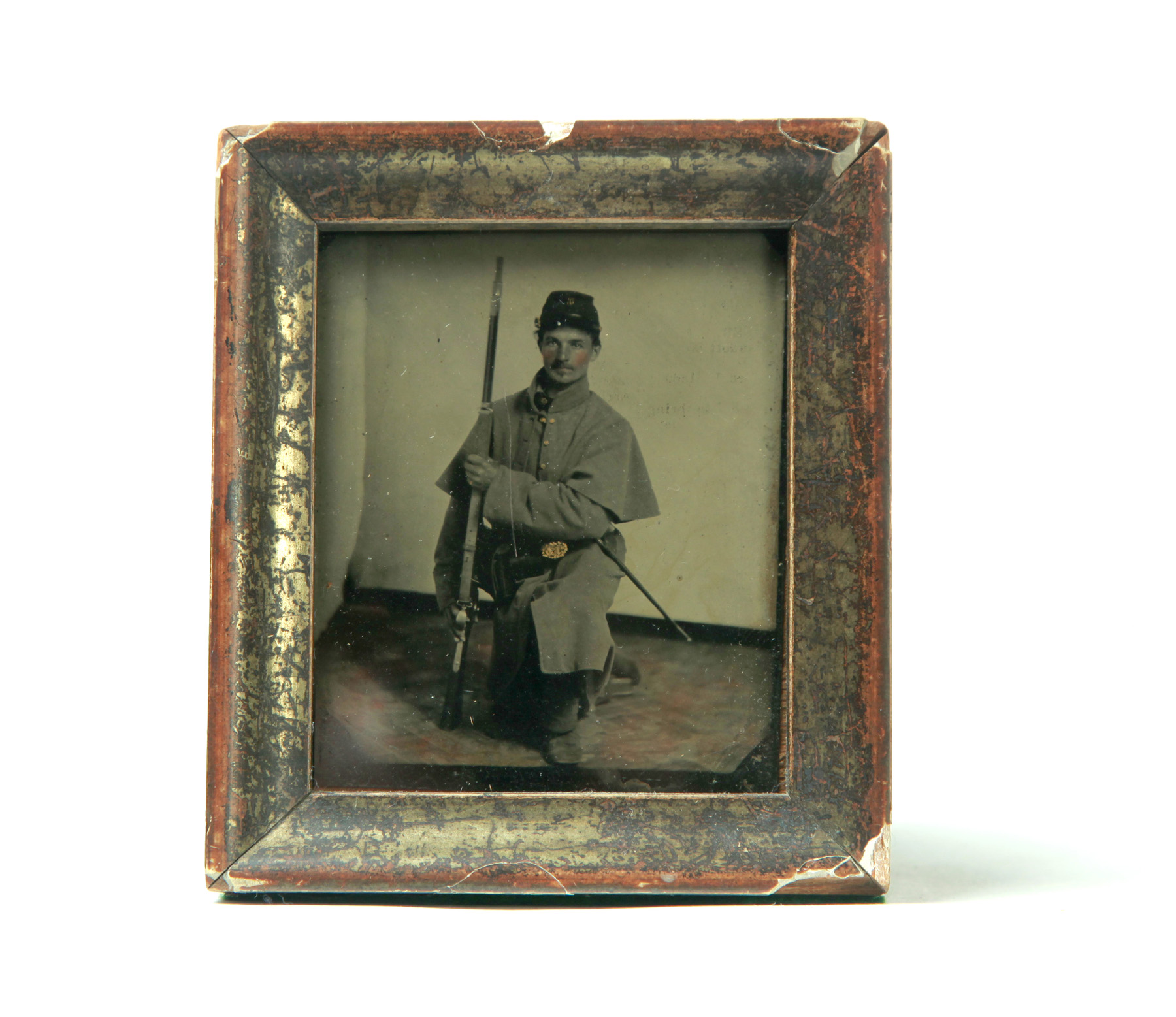 Appraisal: FRAMED CIVIL WAR TIN TYPE OF A UNION SOLDIER American