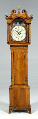 Appraisal: Chippendale rocking ship tall case clock walnut and fuitwood case