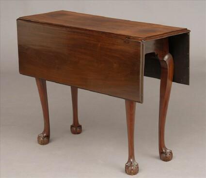 Appraisal: CHIPPENDALE CARVED AND FIGURED MAHOGANY DROP-LEAF TABLE BOSTON OR SALEM