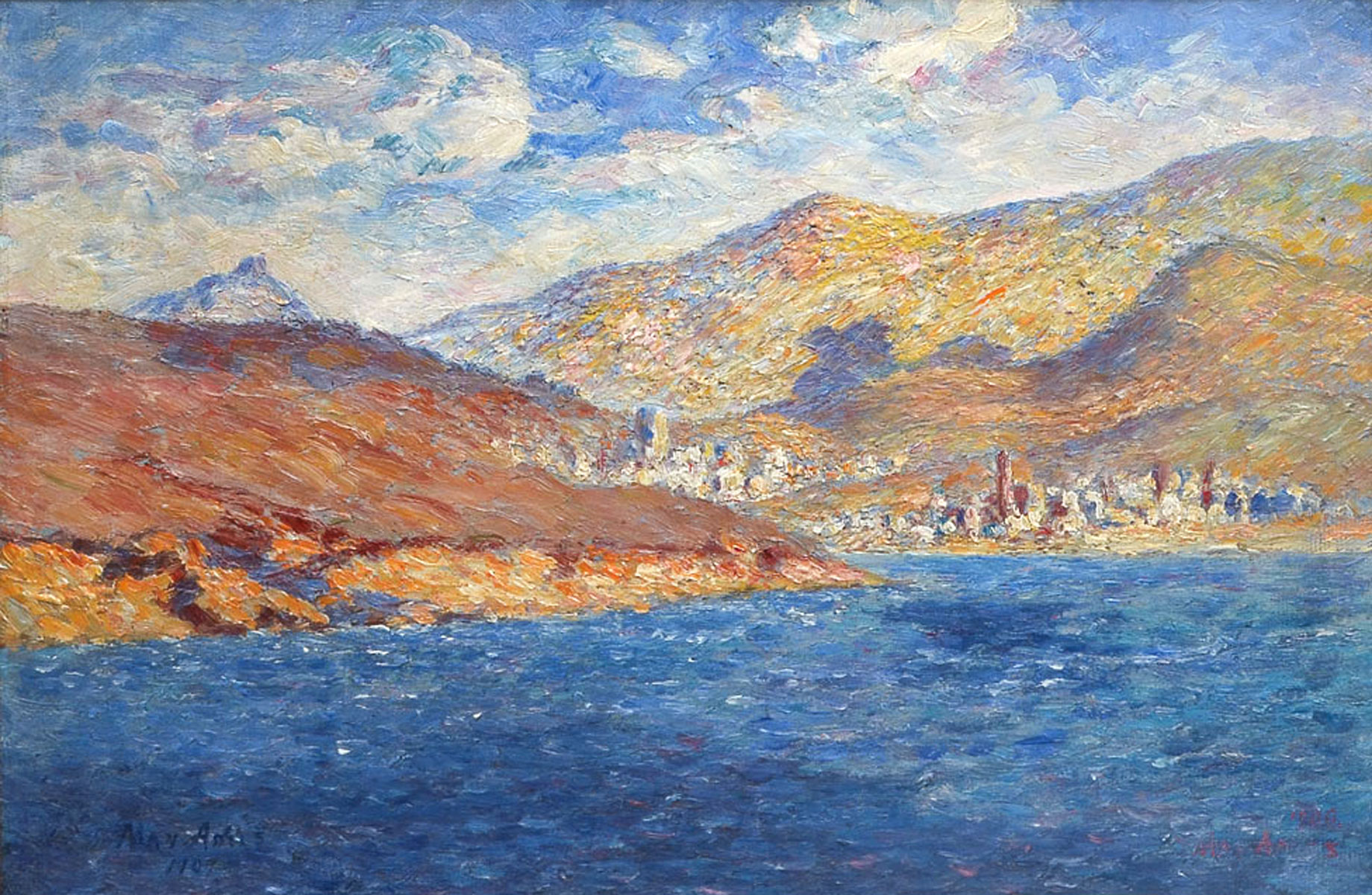 Appraisal: AMES May American - ''Leaving the Bay of Piraeus'' Oil