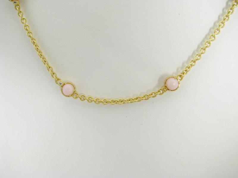 Appraisal: A Judith Ripka K YG Necklace with Diamonds and Pink