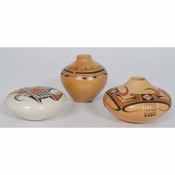 Appraisal: Mahle Family Hopi Pottery lot of includes a seed jar