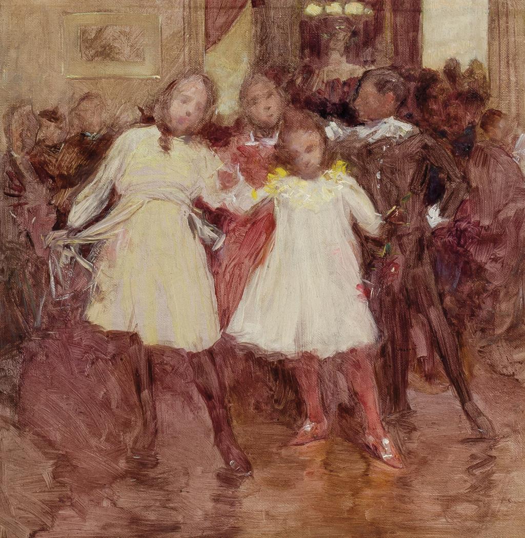 Appraisal: FRANK VINCENT DUMOND American - The Dancing Children oil on