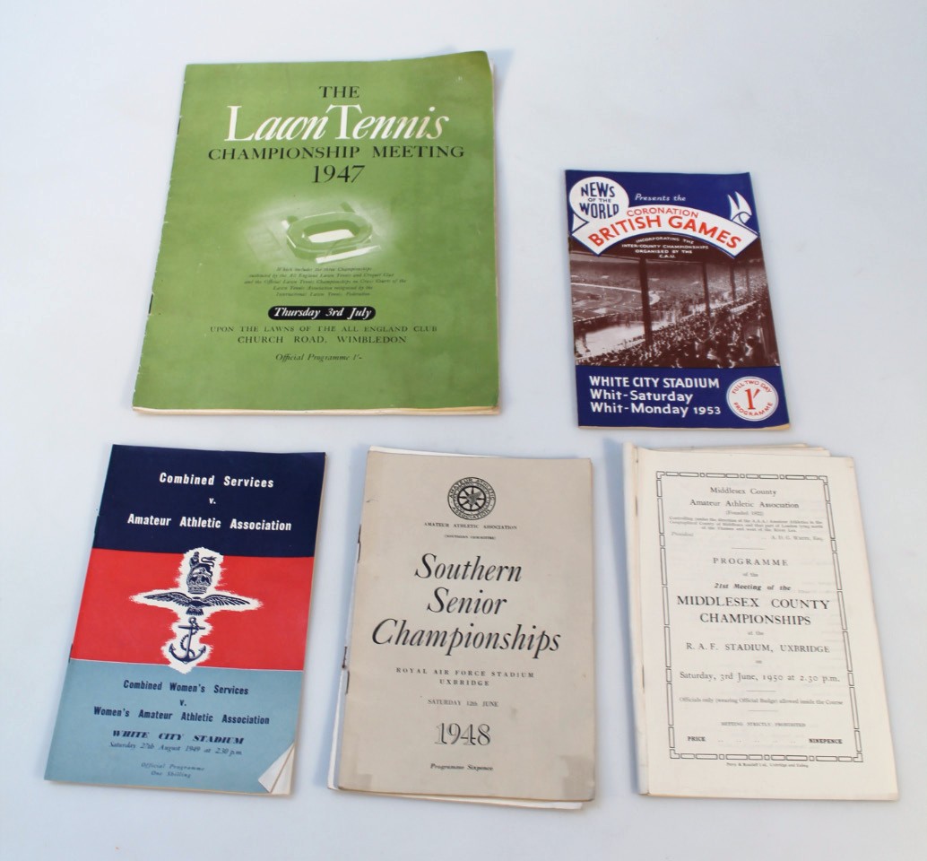 Appraisal: Sporting ephemera and programmes to include Wimbledon Lawn Tennis Meeting