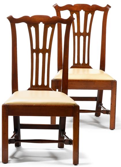 Appraisal: Pair of Chippendale cherry side chairspossibly southern circa