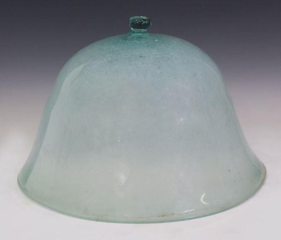 Appraisal: French glass garden melon cloche early th c bell form