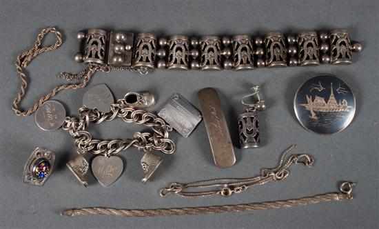 Appraisal: Group of silver jewelry ozt total Estimate - Any condition