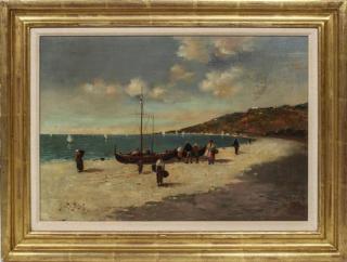 Appraisal: Artist Unknown French th century Fishermen on the Shore Artist