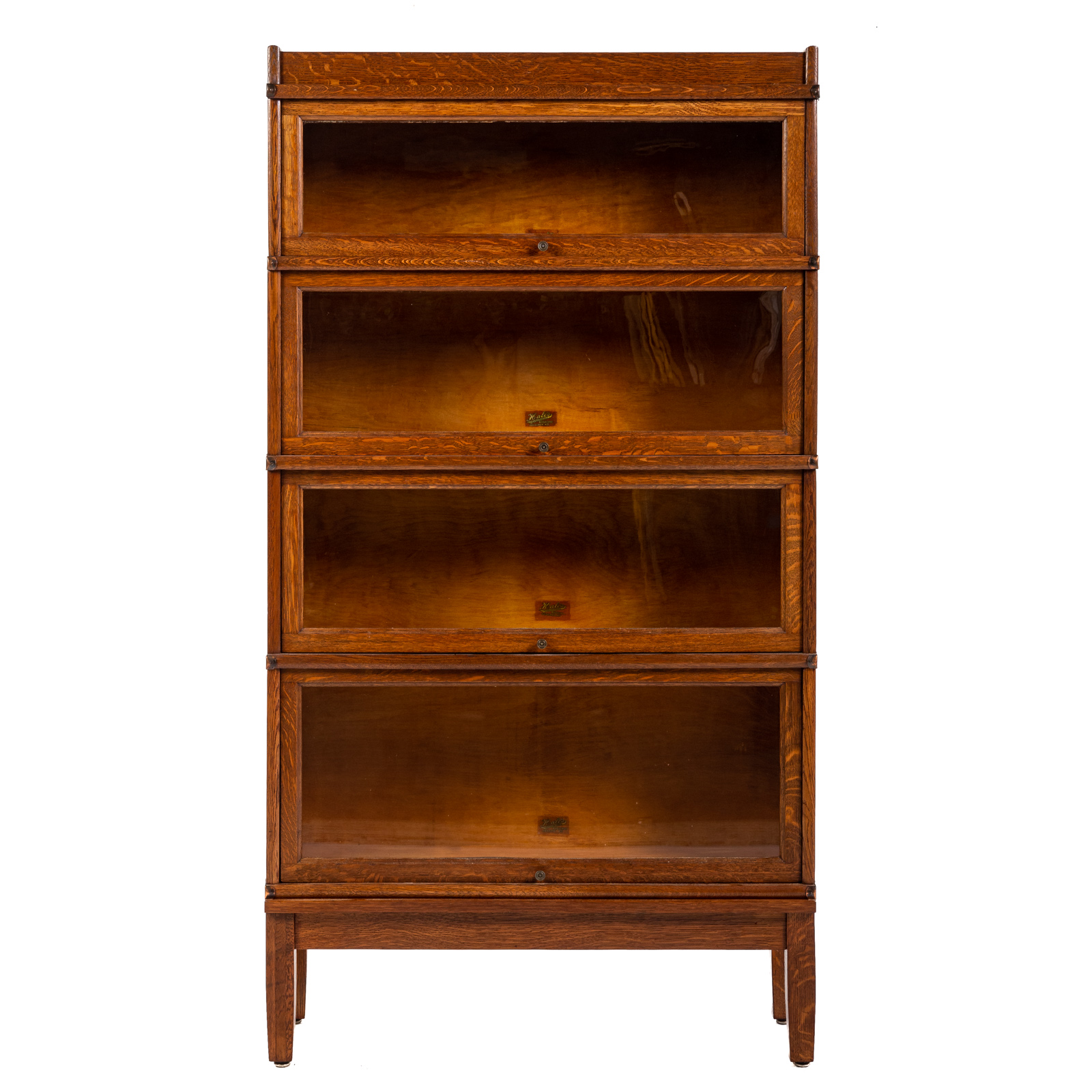 Appraisal: OAK BARRISTER BOOKCASE BY HALE Early th century four section