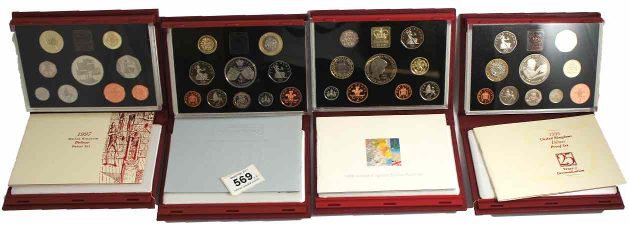 Appraisal: A collection of proof coins to include Royal Mint Deluxe