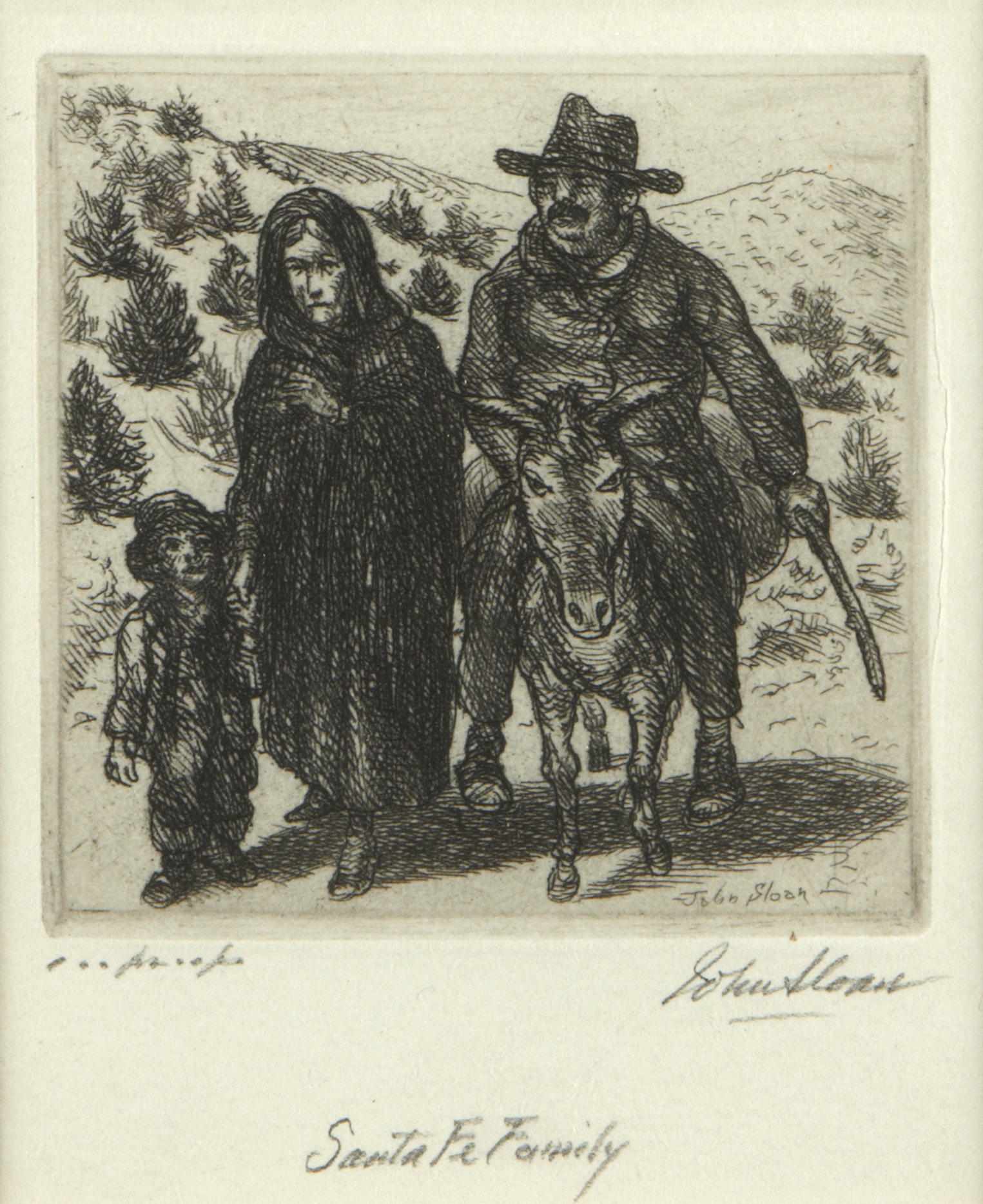 Appraisal: PrintsProperty of Various Owners John Sloan Santa Fe Family etching