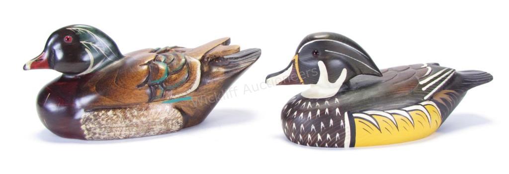 Appraisal: Two Wood Carved Duck Decoys Boyds Collection decoy by G