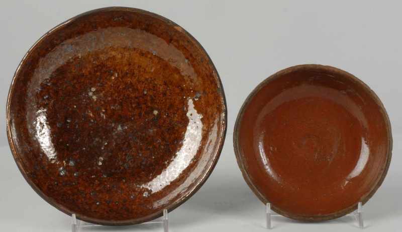 Appraisal: Lot of Early Redware Pottery Plates Description Circa Condition Excellent