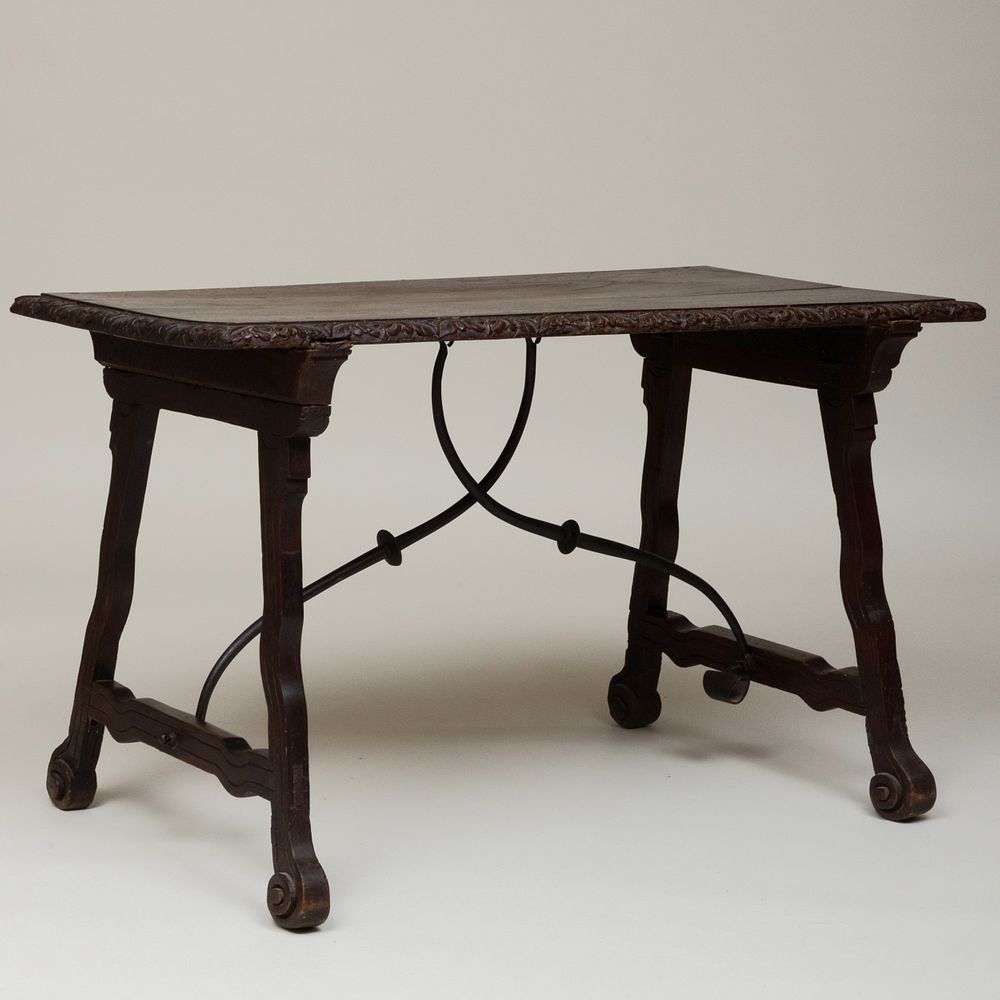 Appraisal: Italian Late Renaissance Style Carved Walnut Trestle Table x ft