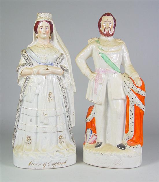 Appraisal: Pair of Staffordshire Figures of Prince Queen th Century Nice