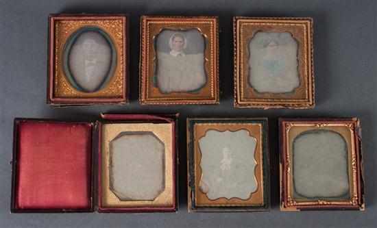 Appraisal: Photography Six daguerreotype portraits circa s comprising two of gentlemen