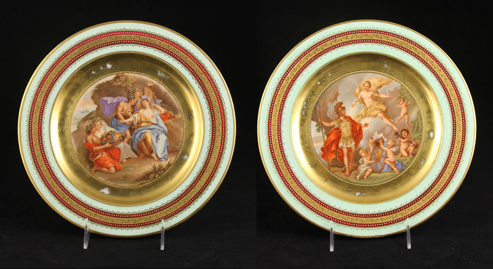 Appraisal: - Two Royal Vienna Plates Two Royal Vienna plates hand