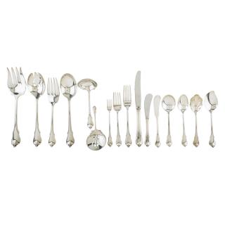 Appraisal: WALLACE GRAND COLONIAL STERLING SILVER FLATWARE Ninety-nine forks knives salad