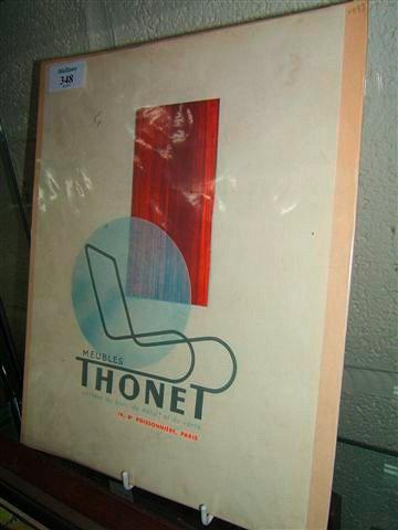 Appraisal: A French Thonet advertising poster x