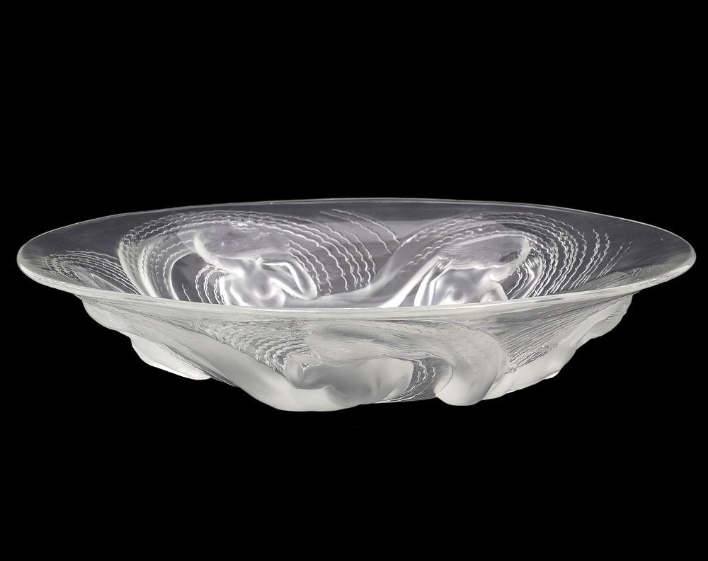 Appraisal: Lalique France Crystal 'Calypso' Shallow Bowl Lalique crystal and frosted