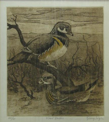 Appraisal: George Engle Albany IN - colored etching x image size