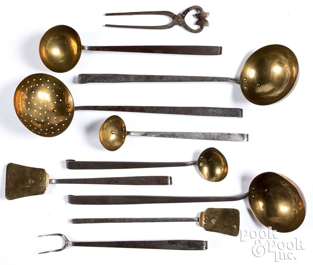 Appraisal: Seven F B S Canton Ohio long handled utensils Seven