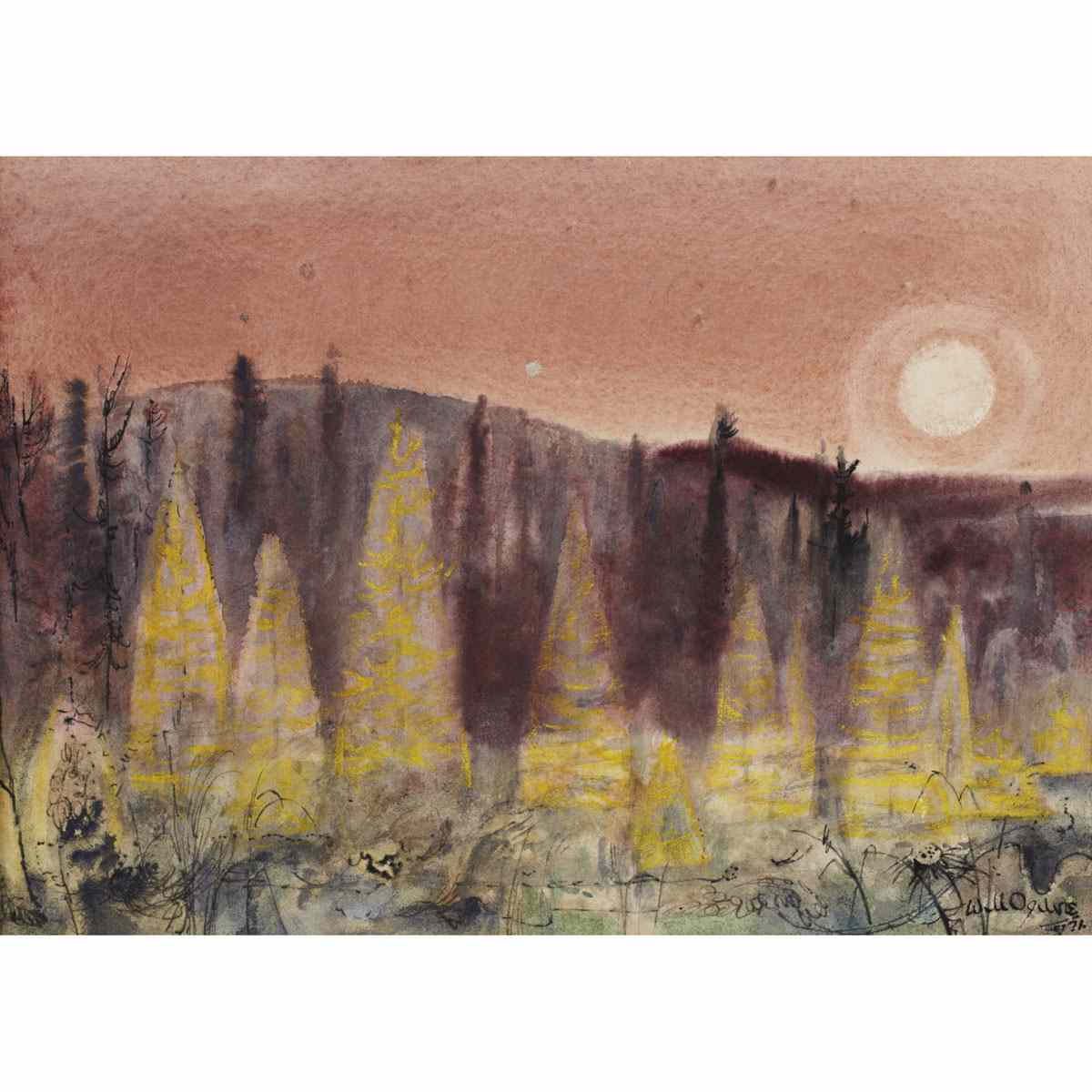 Appraisal: WILLIAM ABERNETHY OGILVIE R C A SETTING SUN Medium ink