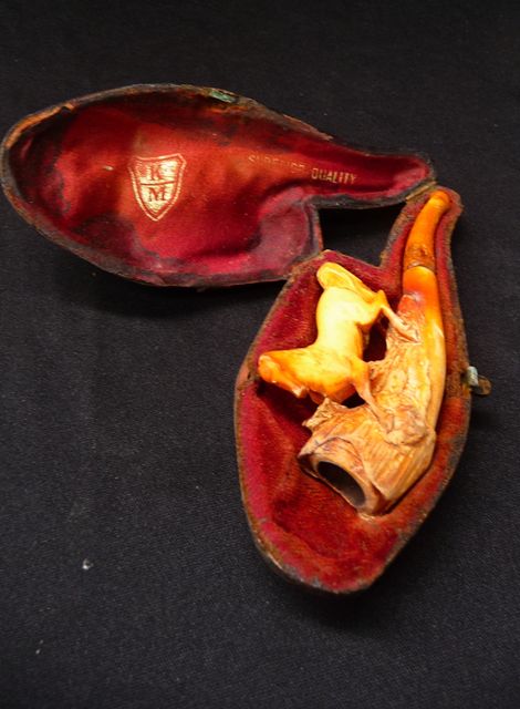 Appraisal: A Meerschaum pipe with standing horse bowl missing together with