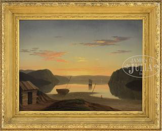 Appraisal: ATTRIBUTED TO MARY MELLEN American - MAINE HARBOR AT SUNSET