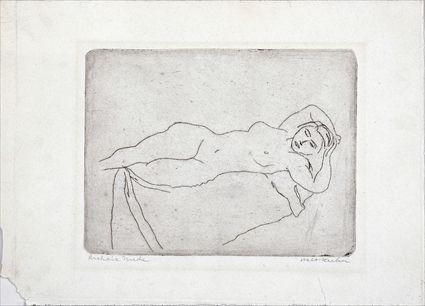 Appraisal: WALT KUHN - ARCHAIC NUDE Etching on paper x in