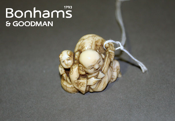 Appraisal: A Japanese netsuke in carve ivory in the form of