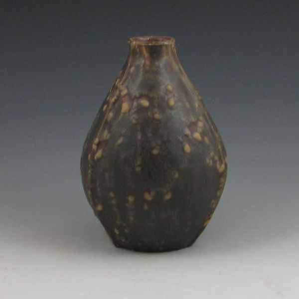 Appraisal: Door Pottery Tranquil Lines vase in Mottled Yellow over Eggplant