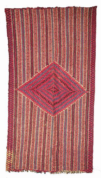 Appraisal: A Saltillo sarape Very finely woven with a complex serrated