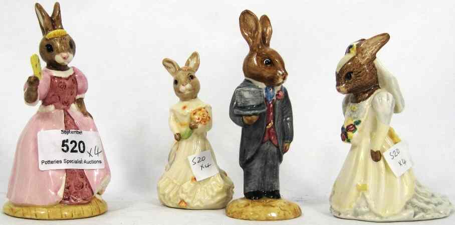 Appraisal: Royal Doulton Bunnykins Bride DB Bridesmaid DB Groom DB and