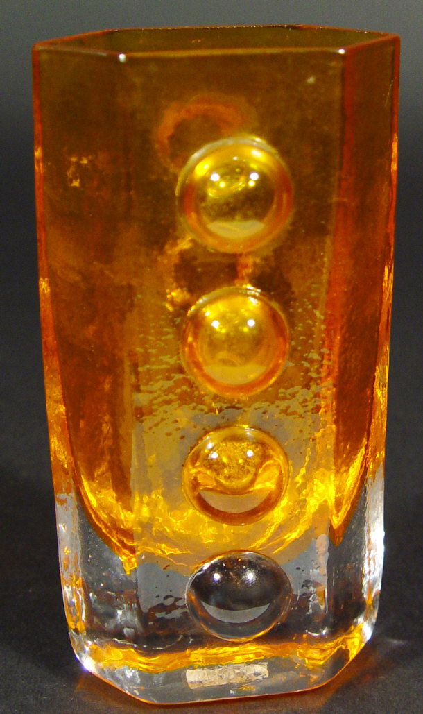 Appraisal: Whitefriars orange glass traffic light vase cm high