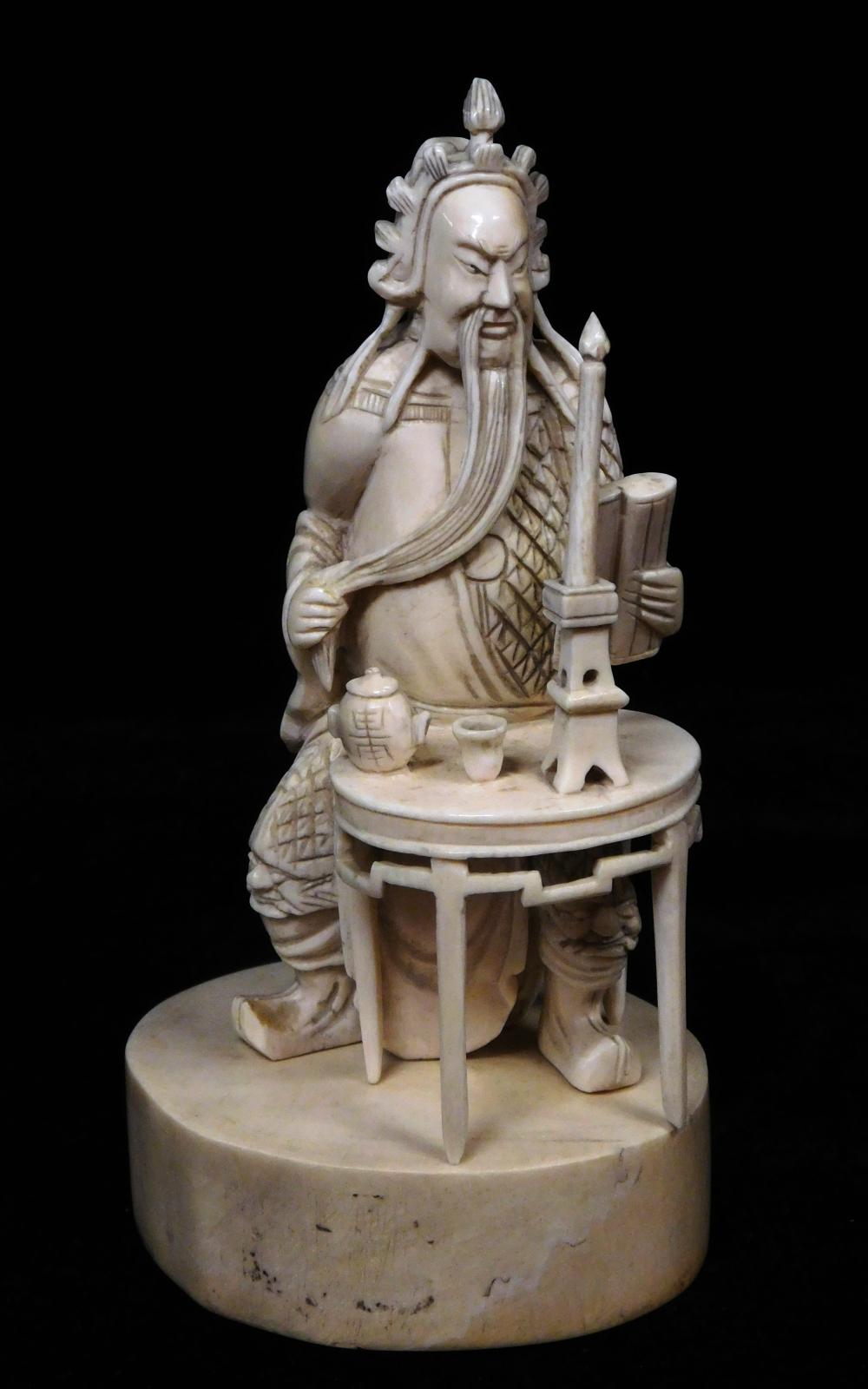 Appraisal: ASIAN Carved Shou Lao ivory figure Chinese late th mid-